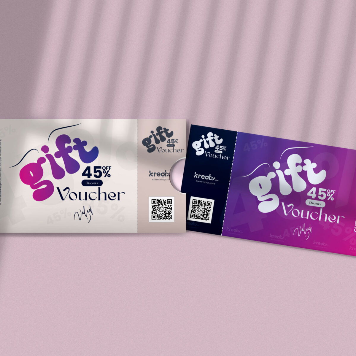 Voucher cards for promotional offers, customizable with branding details